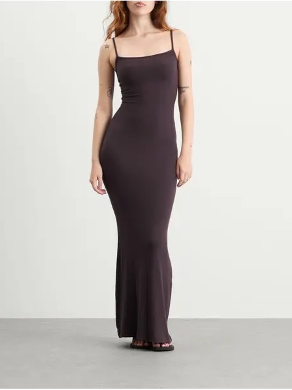SKIMS soft lounge petite long slip dress color phoenix color Medium petite